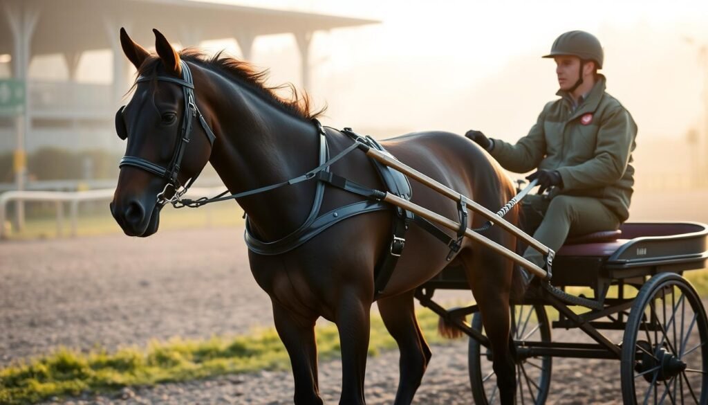 Séance d'entraînement d'un jeune cheval de Trot à l'Ecurie des CHARMES Séance d'entraînement d'un jeune cheval de Trot à l'Ecurie des CHARMES